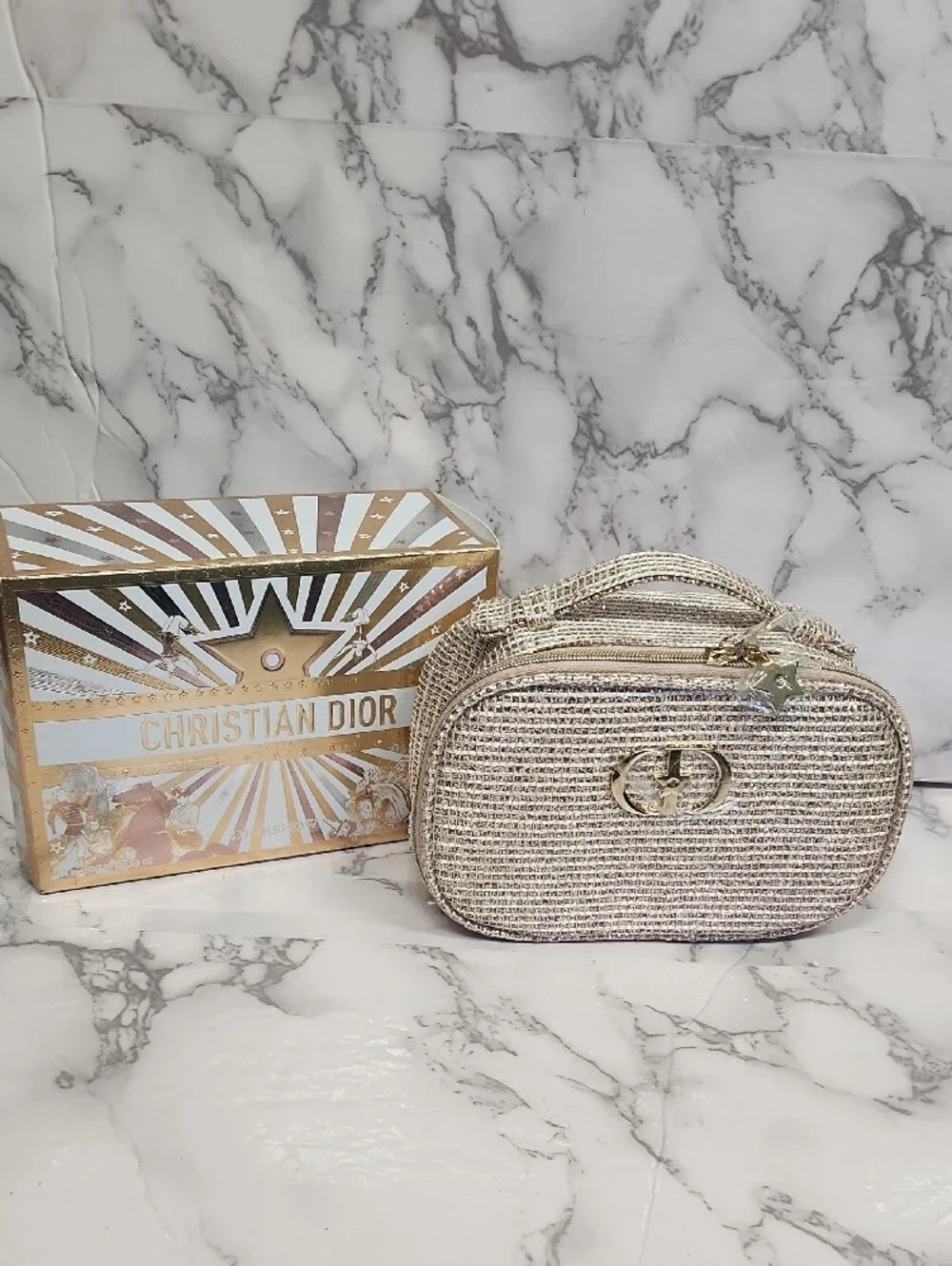 Dior Metallic Champagne Mini Vanity Case